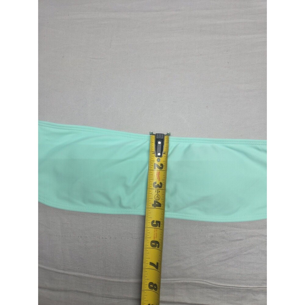 Women’s Solid Green Bandeau Strapless Bikini 2-Piece Tie Lined Stretch M - Picture 6 of 6